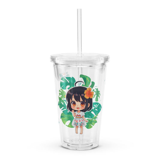 Acrilyc cup with chibi girl print