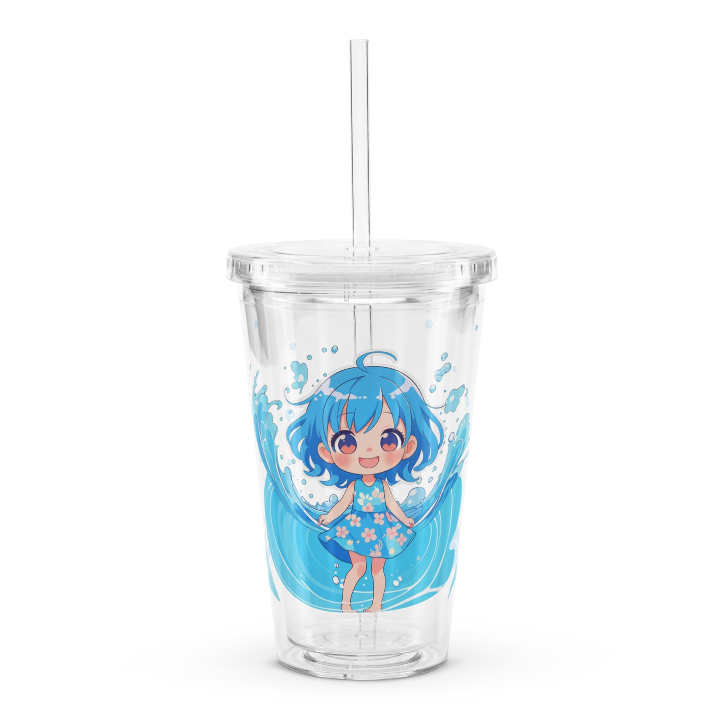 Product photo of acrylic cup with chibi girl print