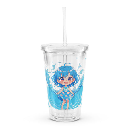 Product photo of acrylic cup with chibi girl print