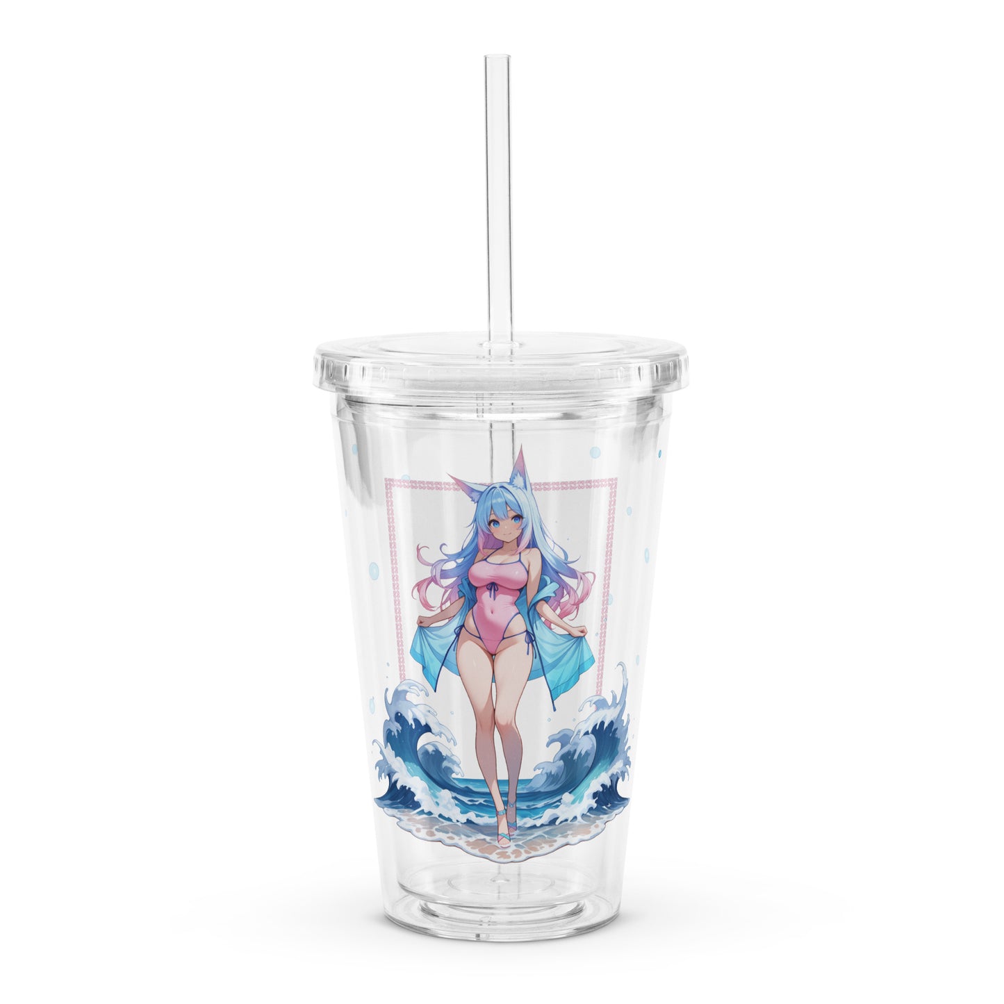 Product photo of tumbler with waifu fox girl print