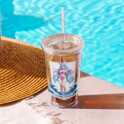 Tumbler beside a pool