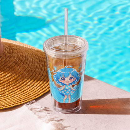 Cup beside a pool