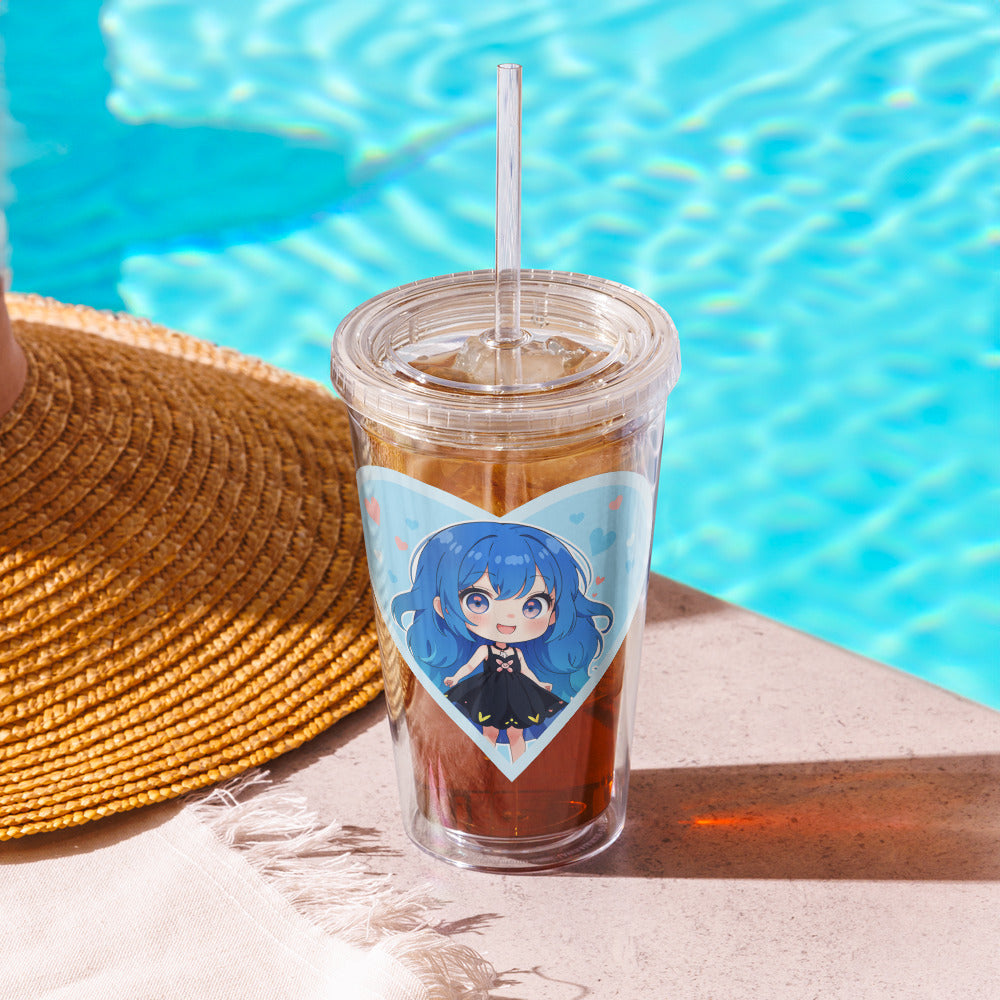 Blue Chibi Love Tumbler – Valentines Edition