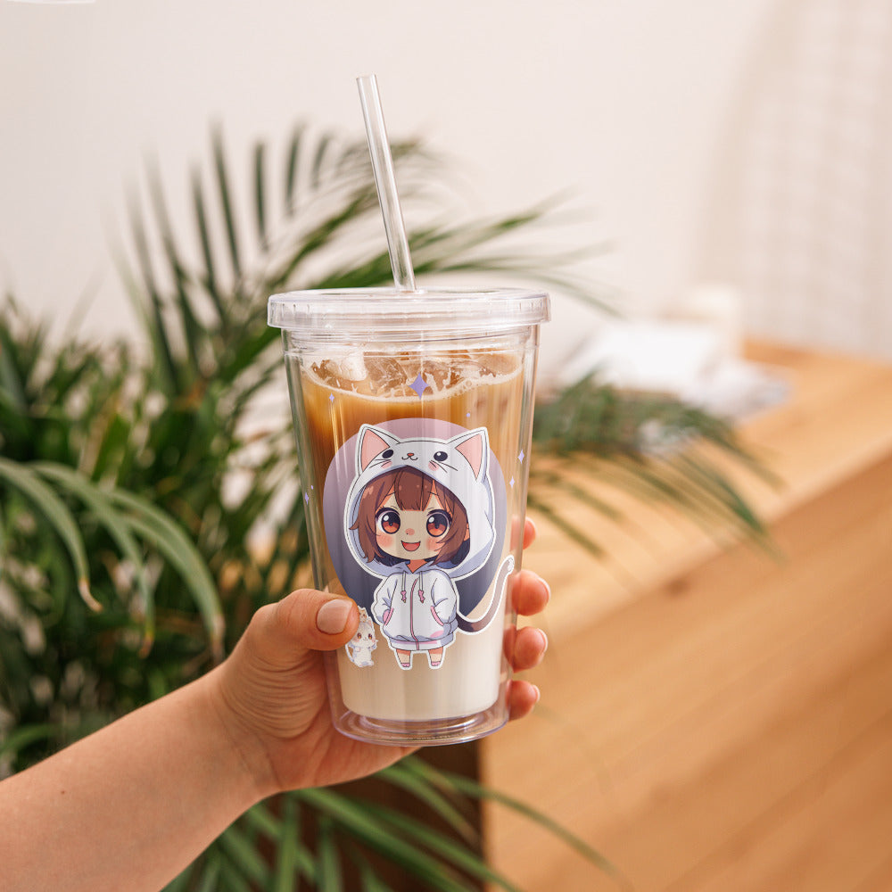 Kawaii Kitty Chibi Tumbler – Double-Sided Cat Girl Design