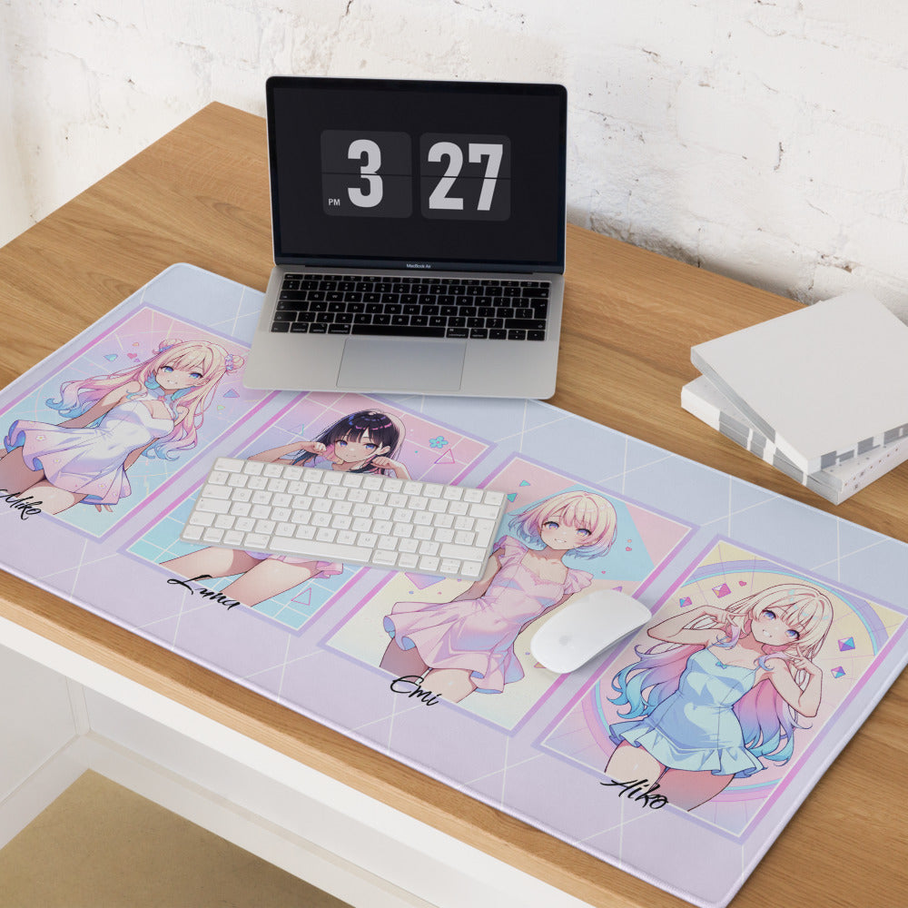 waifu gaming mouse pad and laptop