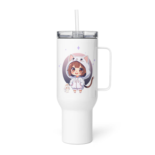 Stanely cup with chibi cat girl print