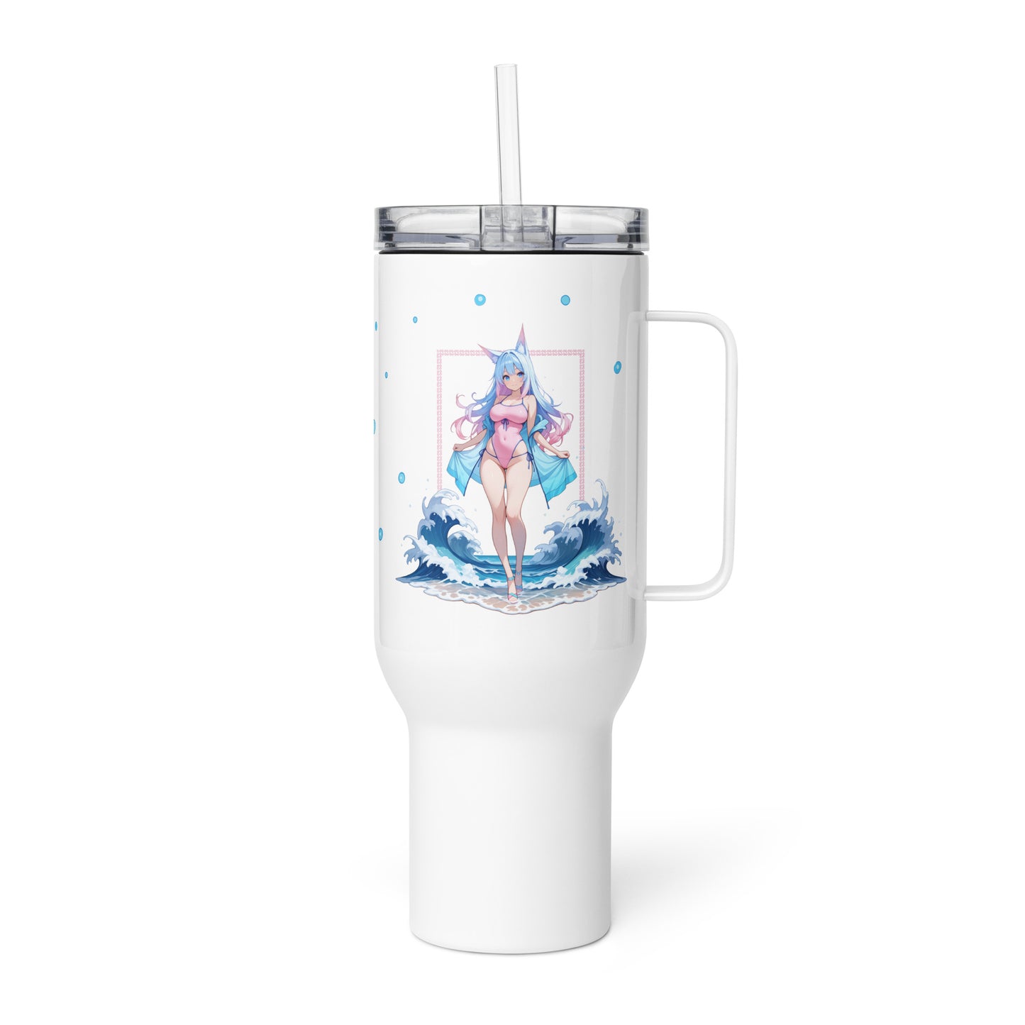 Stanely cup with print of waifu fox girl